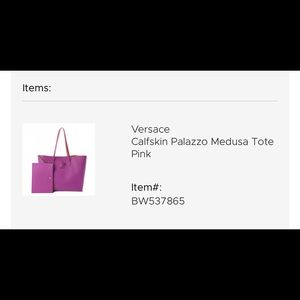 Versace Palazzo Medusa Calfskin Tote Pink